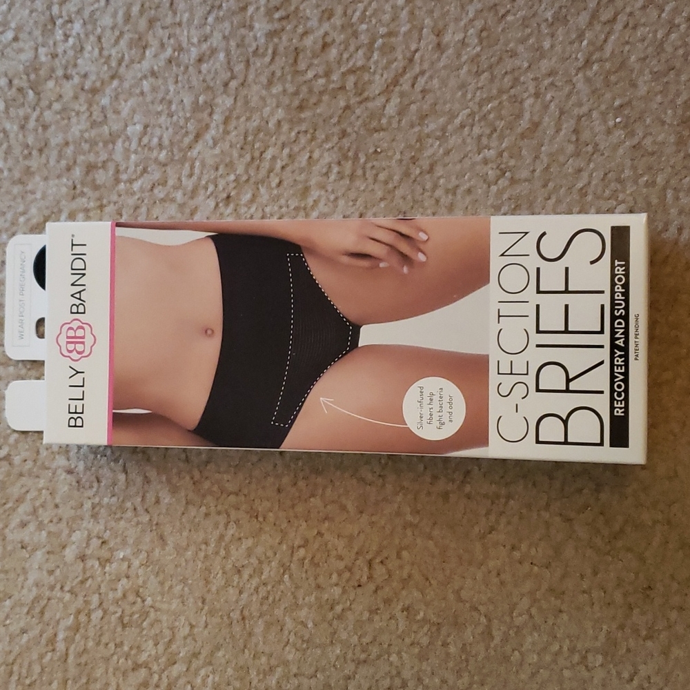 *NEW* Belly Bandit c-section briefs. Black, size LG.